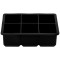 Set 2 tavi pentru cuburi de gheata AcrossSea, 16.5 x 11.5 x 5 cm, dimensiune cub 5 x 4.5 x 5 cm, silicon, negru