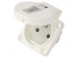 Conector de alimentare AC 2P+PE 250V 16A Alb