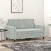 Gossi canapea cu 2 locuri, gri deschis, 120 cm, catifea