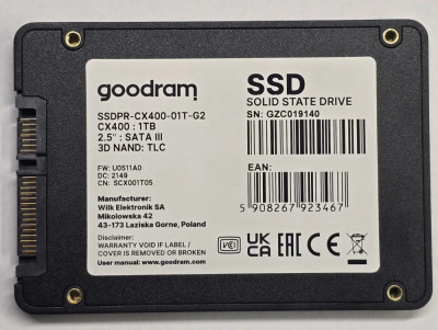 SSD Goodram 128GB SATA-III, 6G/s, 100% LIFE, 3D NAND, TLC foto