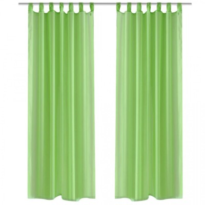 Perdea transparentă Culoare Măr verde 140 x 225 cm 2 buc foto