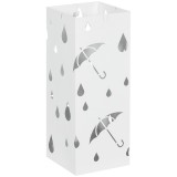 HOMCOM Suport pentru Umbrele din Metal cu 4 C&acirc;rlige, Suport pentru Umbrele cu Design Modern, 15,5x15,5x41 cm, Alb | Aosom Romania