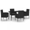 Set de servit masa pentru gradina, 5 piese, negru