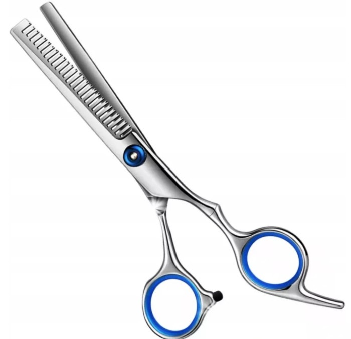 Foarfeca pentru filat, otel inoxidabil, lungime 15 cm, design ergonomic, argintiu albastru