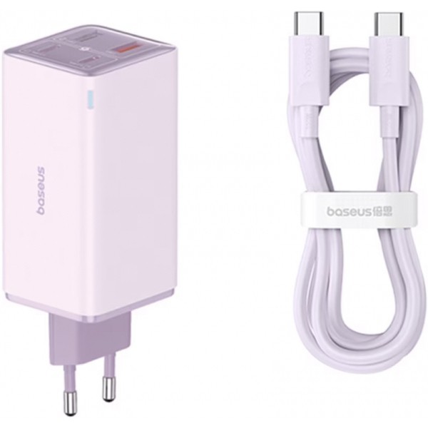 Incarcator Retea Cu Cablu USB-C Baseus GaN6 Pro, 100W, 3.25A, 2 x USB-A - 2 x USB-C, Mov P10162705532-00