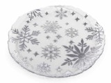 Cumpara ieftin Set 2 platouri Craciun sticla transparenta argintie &Oslash; 32.5 cm