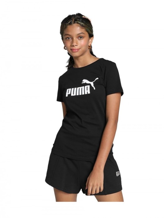 Tricou cu maneca scurta pentru fete PUMA Ess Logo Tee G, negru, L - OUTLET