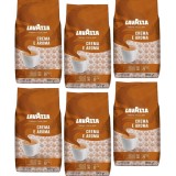Pachet 6 x Cafea Boabe Lavazza Crema e Aroma, 6kg Total, Intensitate 8/10, Ideala Retete Lapte