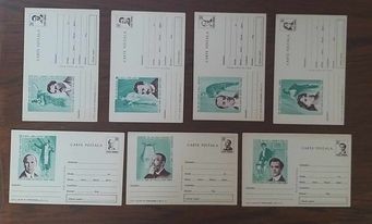 ROMANIA 1964 personalități din Opera rom&amp;acirc;nă 7x &amp;icirc;ntreg poștal neuzate diferite foto