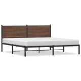 Cumpara ieftin Cadru de pat metalic fara saltea, stejar maro, 183x213 cm