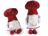 Cumpara ieftin Set 2 figurine Mos Craciun Bucatar textil multicolor 22.5x18x46 cm