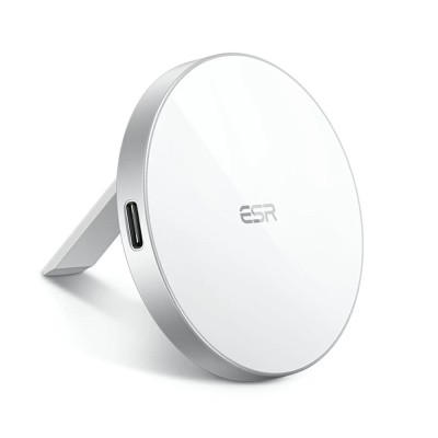 Incarcator esr wireless halolock compatibil magsafe cu suport, alb foto