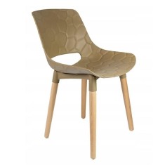 Scaun stil scandinav, PP, lemn, max 130 kg, bej, 45x55x77 cm, Davis foto