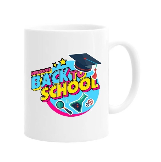 Cana alba personalizata welcome back to school, INOVATIX&reg;. 330ml