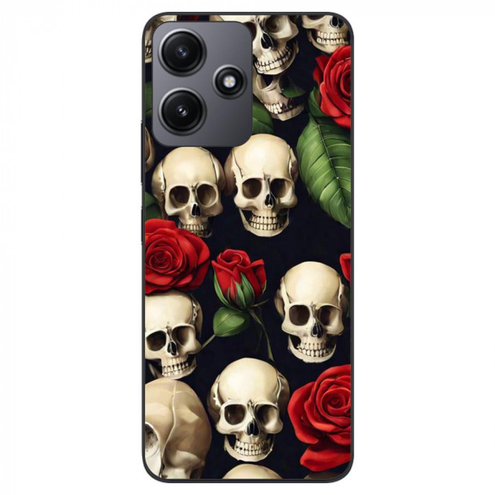 Husa compatibila cu Xiaomi Redmi 12 5G Silicon Gel Tpu Model Skulls and Roses