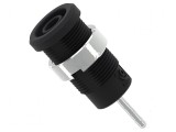 Conector banană 4mm soclu 36A 1kV negru nichelat