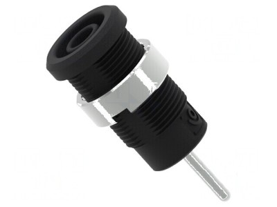 Conector banană 4mm soclu 36A 1kV negru nichelat foto