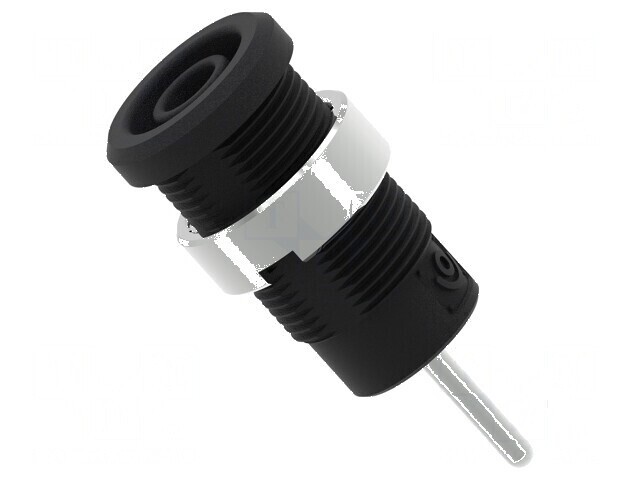 Conector banană 4mm soclu 36A 1kV negru nichelat