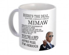 Cadou pentru MIMAW Joe Biden : Cadou Halba : Cel mai bun MIMAW Gag Great Humor Locuri de munca in familie Craciun Pre?edinte Aniversare foto