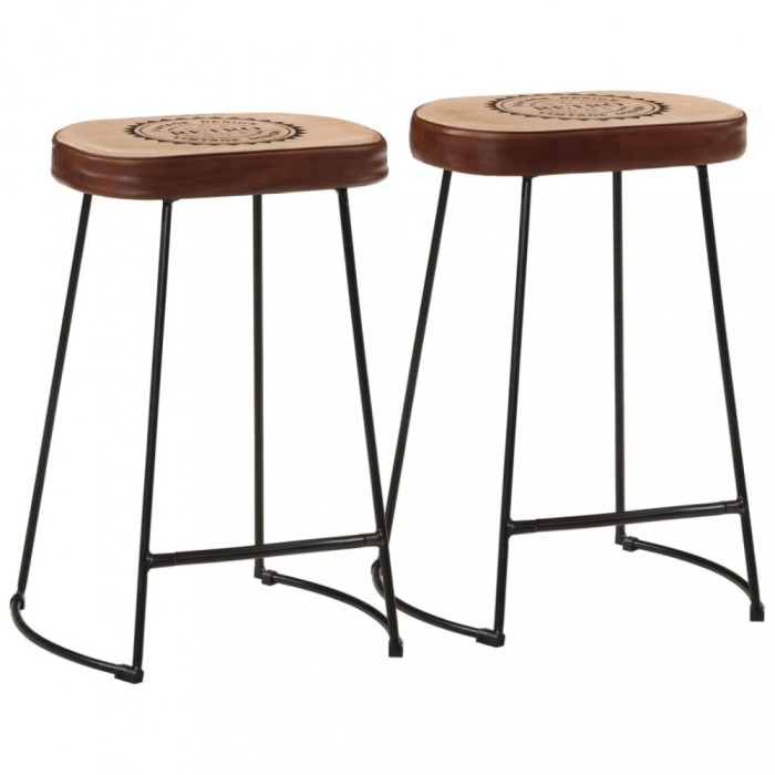 Gossi scaune de bar, 2 buc., maro inchis, 41x29x62 cm