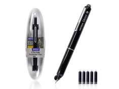 Stilou reatractabil Writech corp negru + 5 patroane cu cerneala albastru