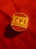 Insigna ICPE - Cercetare pt. Inginerie Electrica ,h=2cm ,metal si email