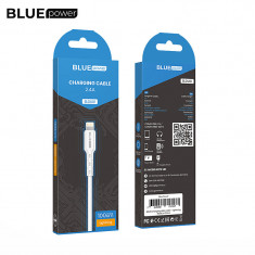 Cablu Date si Incarcare USB la Lightning BLUE Power BDU01 Novel, 1 m, 2.4 A, Alb