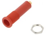 Soclu banană 4mm aurit roșu 16A 6000V pe panou