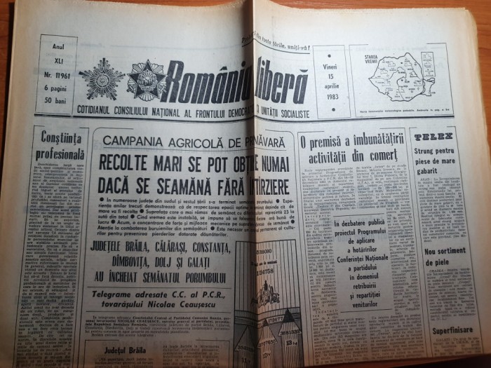 romania libera 15 aprilie 1983- articol filipesti de padure