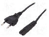 Cablu alimentare AC, 1.8m, 2 fire, culoare negru, CEE 7/16 (C) mufa, IEC C7 mama, ASSMANN - AK-440104-018-S foto