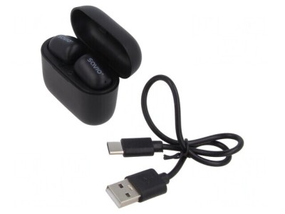 Căști fără fir negre USB C cu microfon 20Hz-20kHz foto