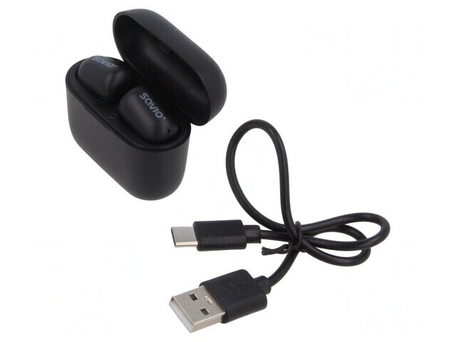 Căști fără fir negre USB C cu microfon 20Hz-20kHz