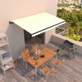 VidaXL Copertină retractabilă automat, crem, 400x350 cm