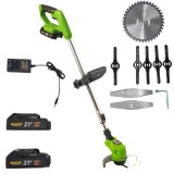 Cumpara ieftin Trimmer electric cu 2 acumulatori pentru tuns iarba, 12 accesorii, 10000rpm/min, 21v, 1.5AH,