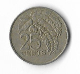 Moneda 25 cents 1981 - Trinidad Tobago, America Centrala si de Sud