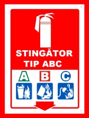 Placuta pentru stingator tip ABC foto