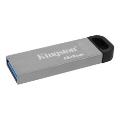 MEMORIE USB 3.2 KINGSTON 64 GB, clasica, carcasa metalic, argintiu, &quot;DTKN/64GB&quot; (timbru verde 0.03 lei)