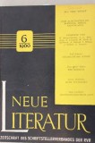 Neue Literatur. Zeitschrift des Schriftstellerverbandes der Sozialistischen Republik Rum&auml;niens. 11. Jg., Heft 6, 1960