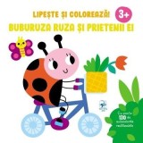 Buburuza Ruza si prietenii sai. Lipeste si coloreaza!