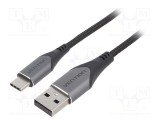 Cablu USB 2.0 A la C 2m argintiu VENTION