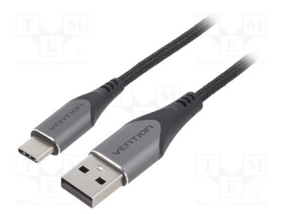 Cablu USB 2.0 A la C 2m argintiu VENTION foto