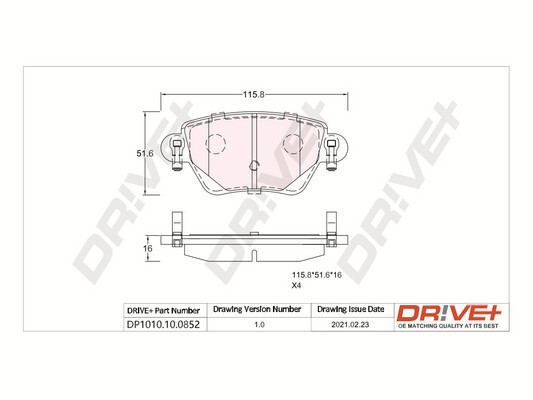Dr!ve+ DP1010.10.0852 set placute frana,frana disc