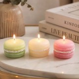 Lumanare 3D Macaron Colorata, &Oslash;4,5x3,8cm, Set 3 buc, CMCLASS