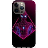 Husa compatibila cu Apple iPhone 13 Pro Max model Neon Spiderman, Silicon, TPU, Viceversa, Transparent, Carcasa