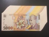 Bancnota Romania 5000 Lei 1998, Filigran Mare, UNC. Serie Bancnote Romanesti
