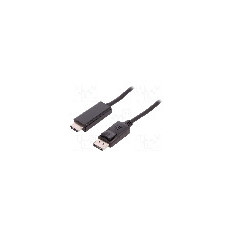 Cablu DisplayPort - HDMI, DisplayPort mufa, HDMI mufa, 3m, negru, QOLTEC - 50442