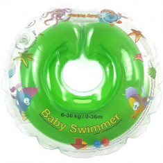 Colac de gat pentru bebelusi Babyswimmer Verde 6-36 luni