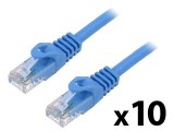 Patch cord U/UTP 5e 0,5m CCA PVC albastru 26AWG, Lanberg