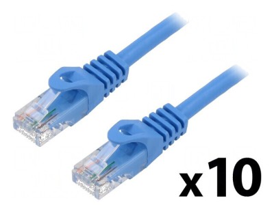 Patch cord U/UTP 5e 0,5m CCA PVC albastru 26AWG foto