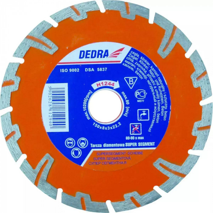 Super disc diamantat cu segmente 150 mm/22,2